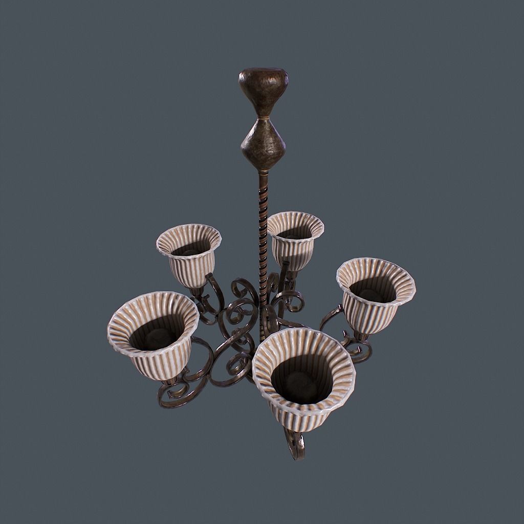 Chandelier v1 Low-poly 3D model_4