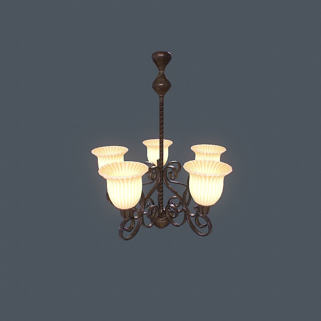 Chandelier v1 Low-poly 3D model_12