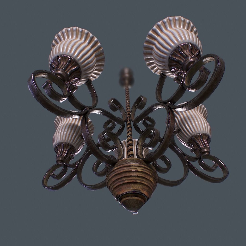 Chandelier v1 Low-poly 3D model_6