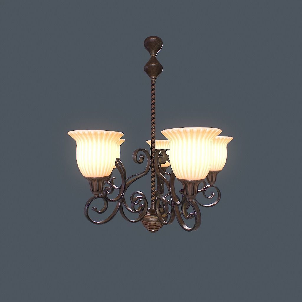 Chandelier v1 Low-poly 3D model_9