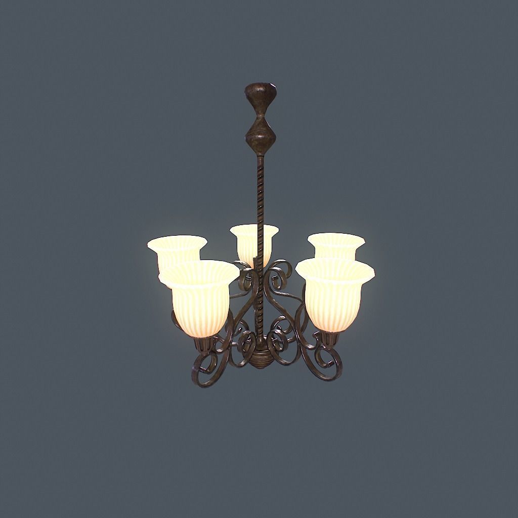 Chandelier v1 Low-poly 3D model_13