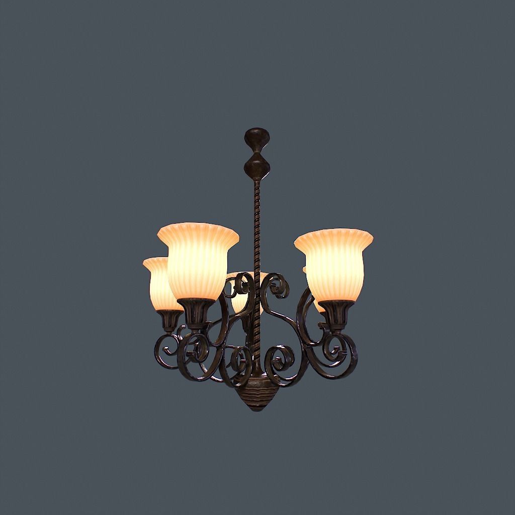 Chandelier v1 Low-poly 3D model_8