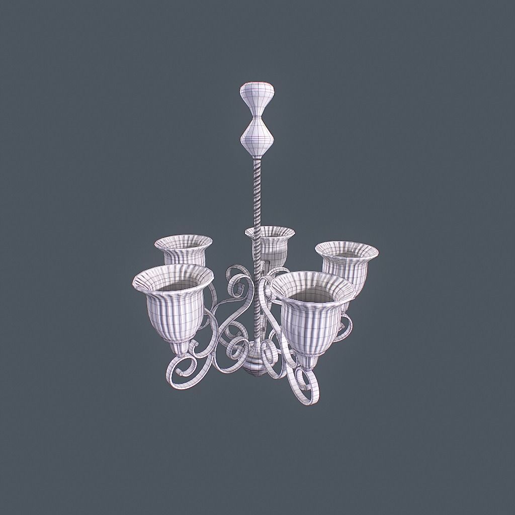 Chandelier v1 Low-poly 3D model_18