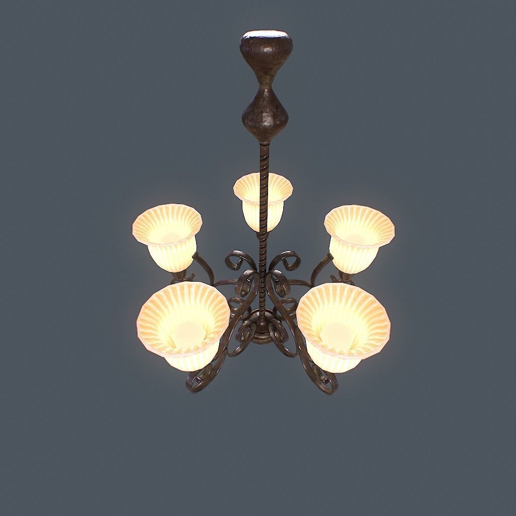 Chandelier v1 Low-poly 3D model_10
