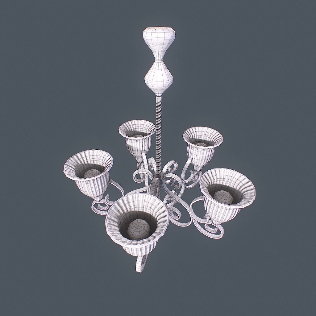 Chandelier v1 Low-poly 3D model_19