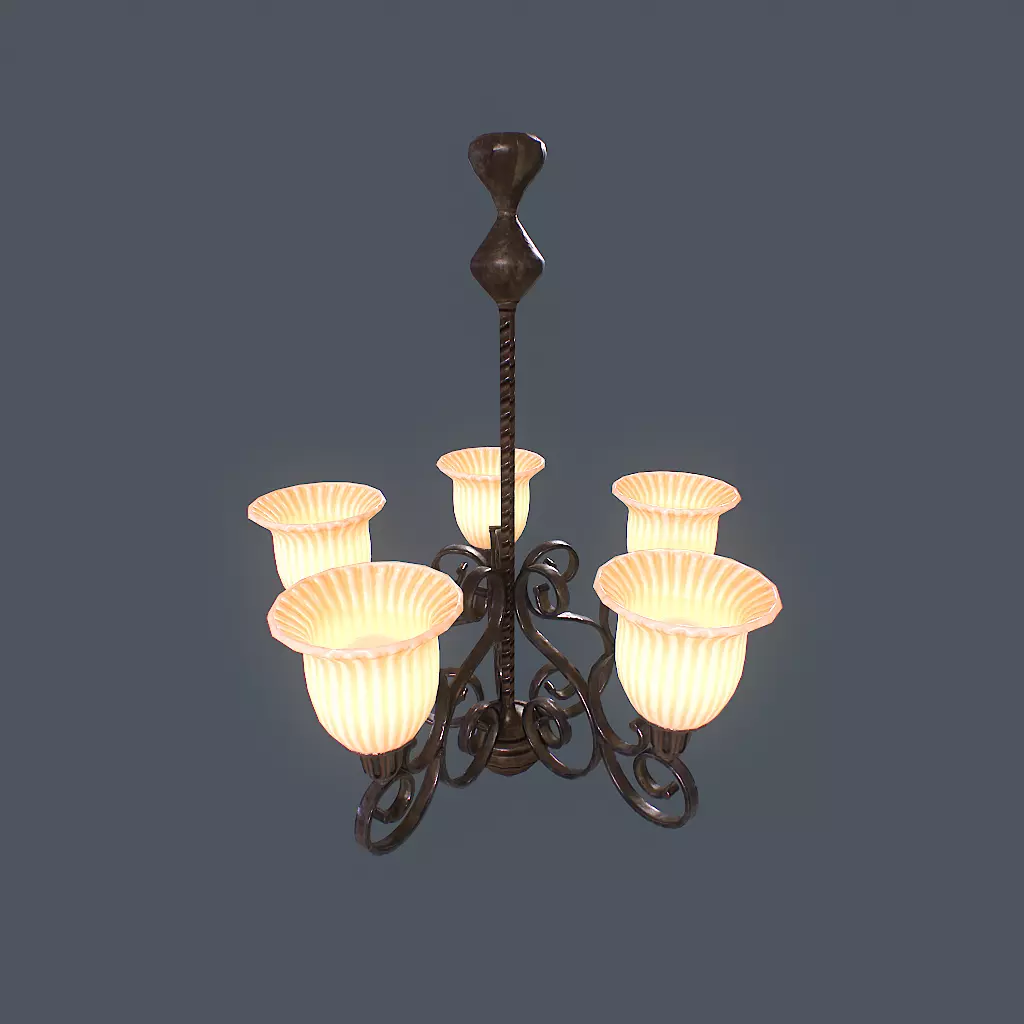 Chandelier v1 Low-poly 3D model_0