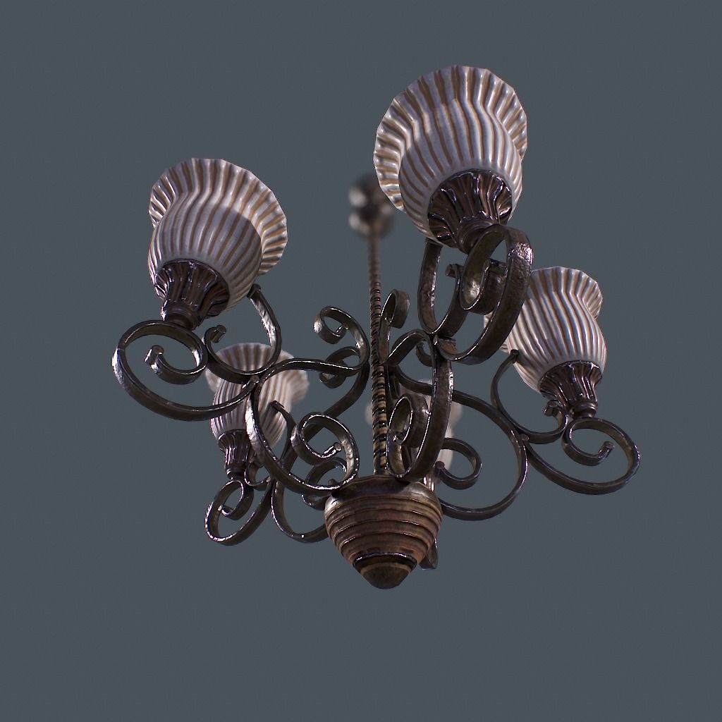 Chandelier v1 Low-poly 3D model_5