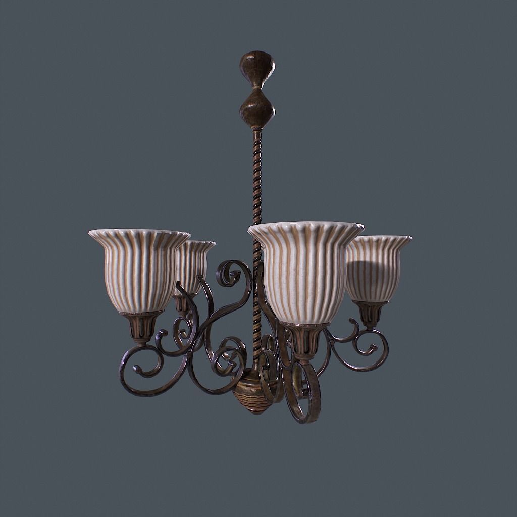 Chandelier v1 Low-poly 3D model_2