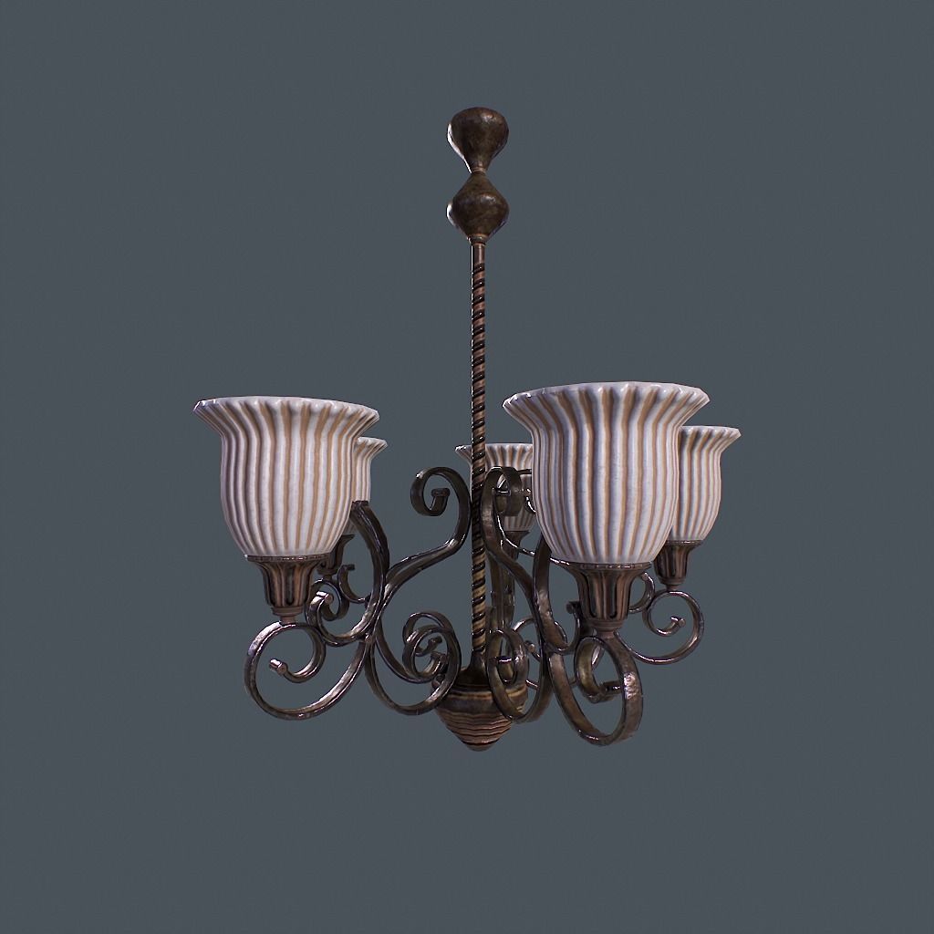 Chandelier v1 Low-poly 3D model_3