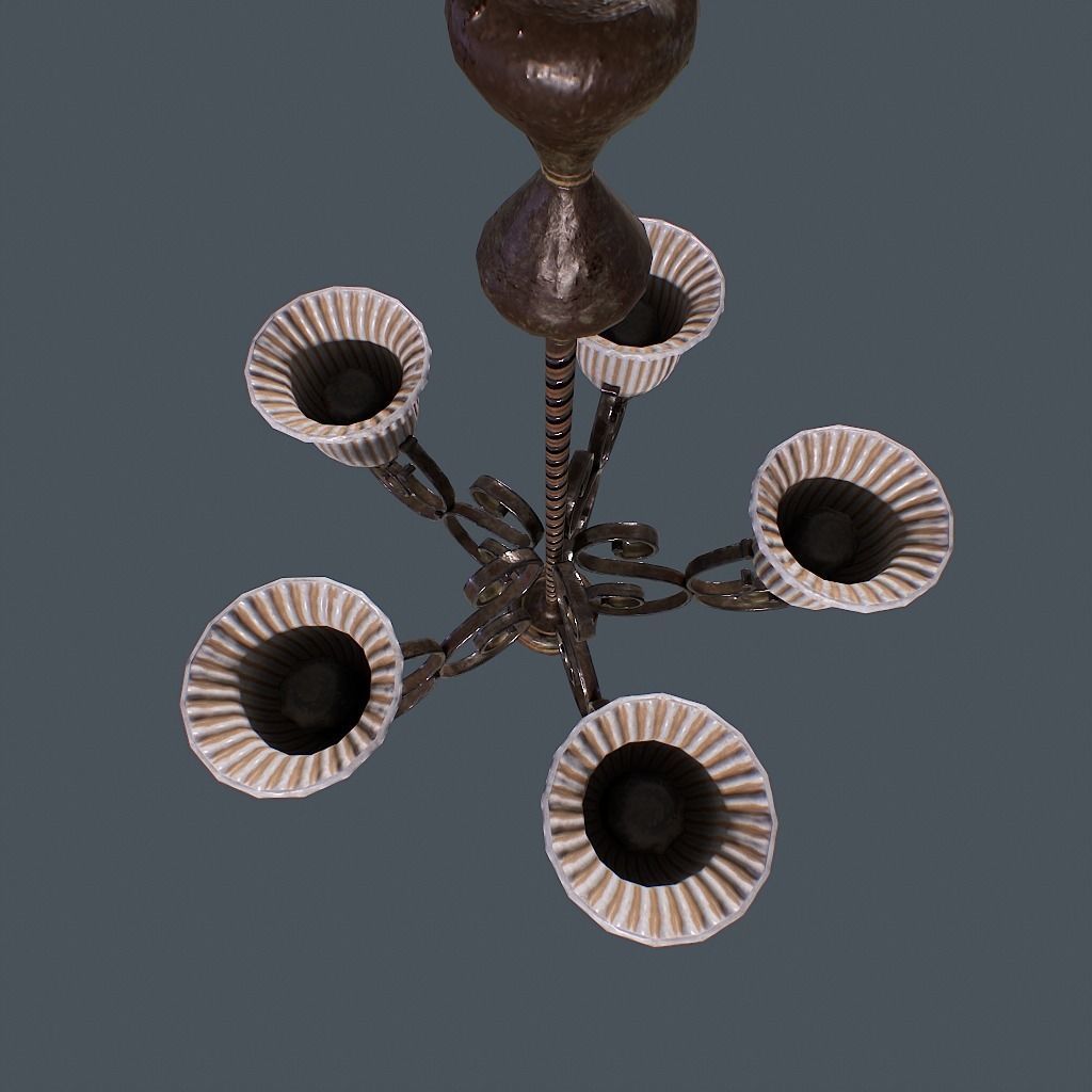 Chandelier v1 Low-poly 3D model_7