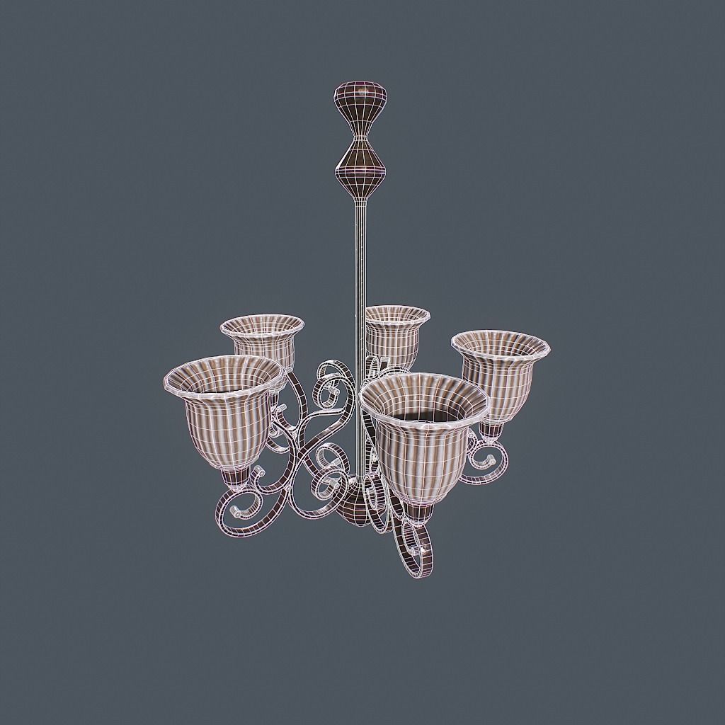 Chandelier v1 Low-poly 3D model_16