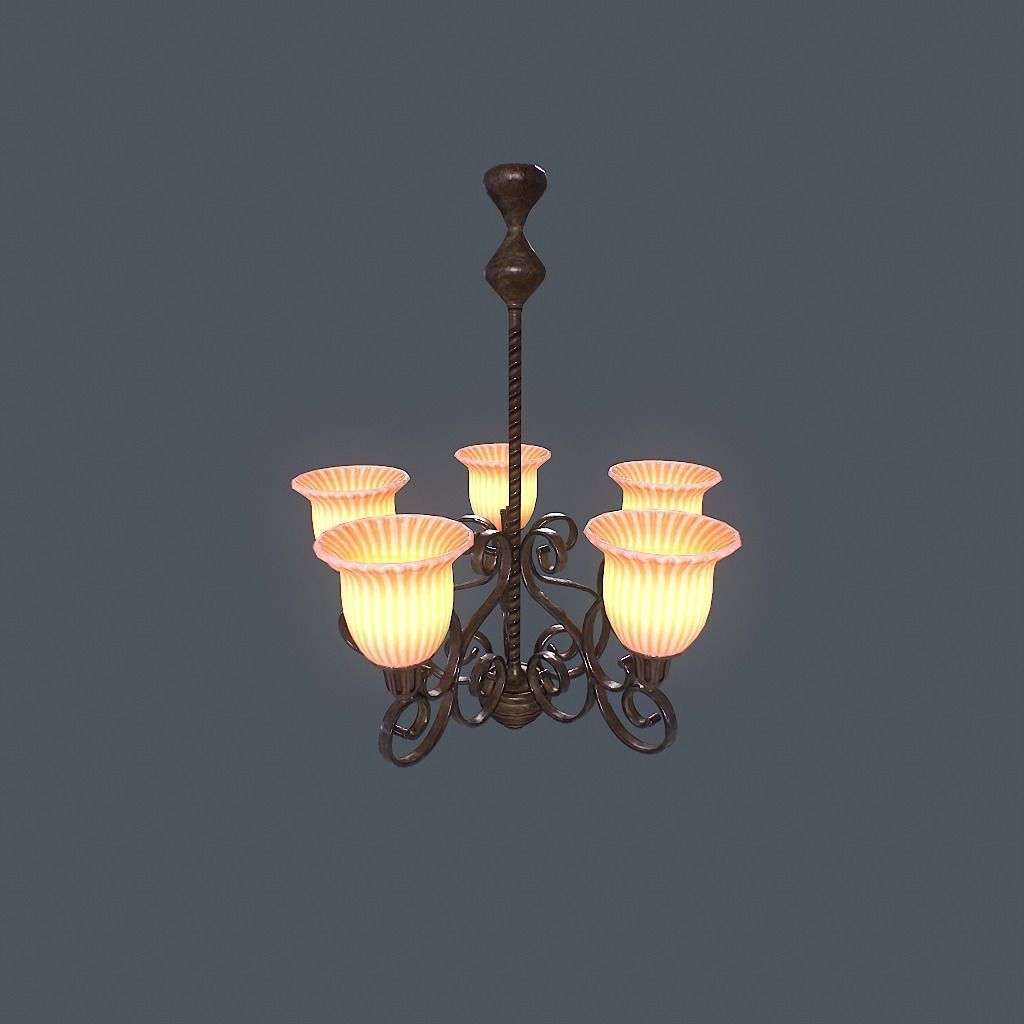 Chandelier v1 Low-poly 3D model_14