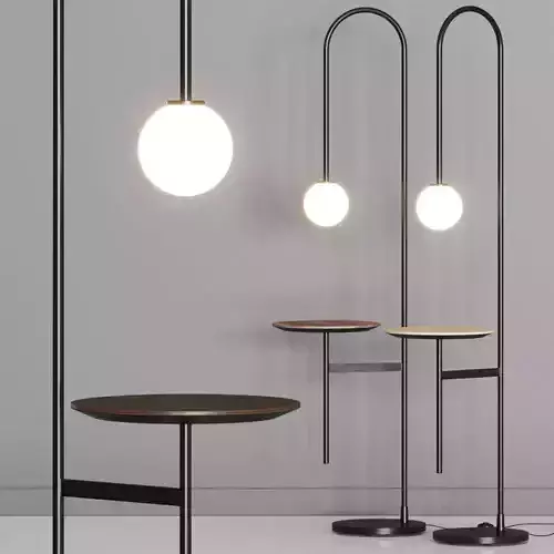 Light with a table by Living Divani