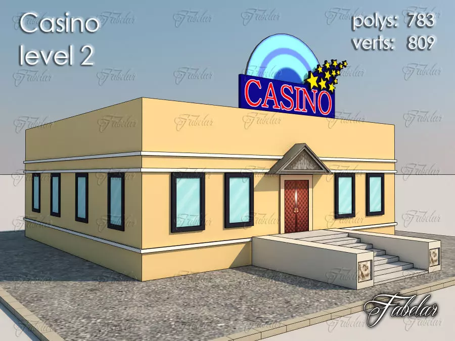 Casino Level Low-poly 3D model_0