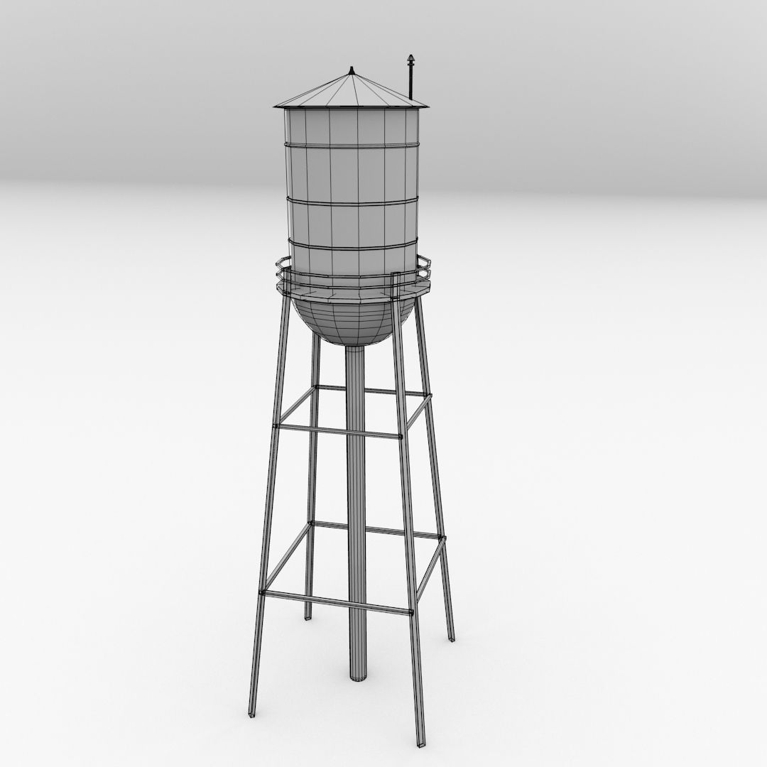 Water Tower 3D model_4