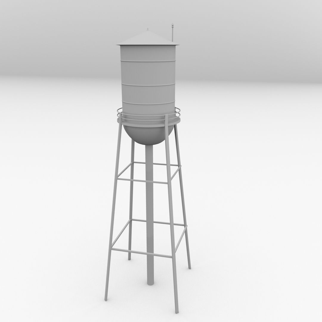 Water Tower 3D model_3