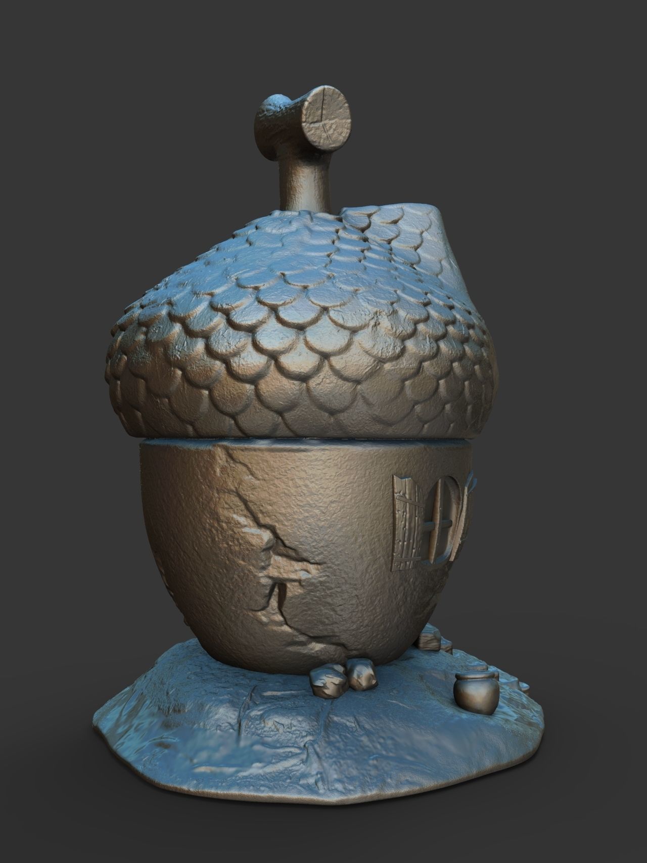 acorn cute forest house squirrels 3D print model_4