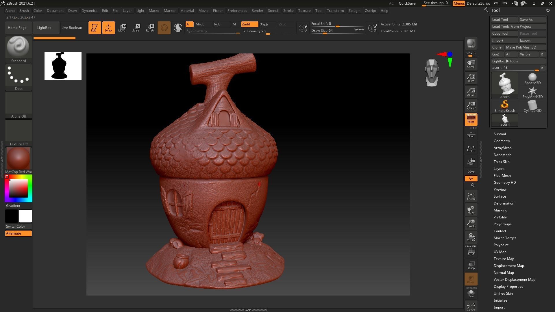 acorn cute forest house squirrels 3D print model_7