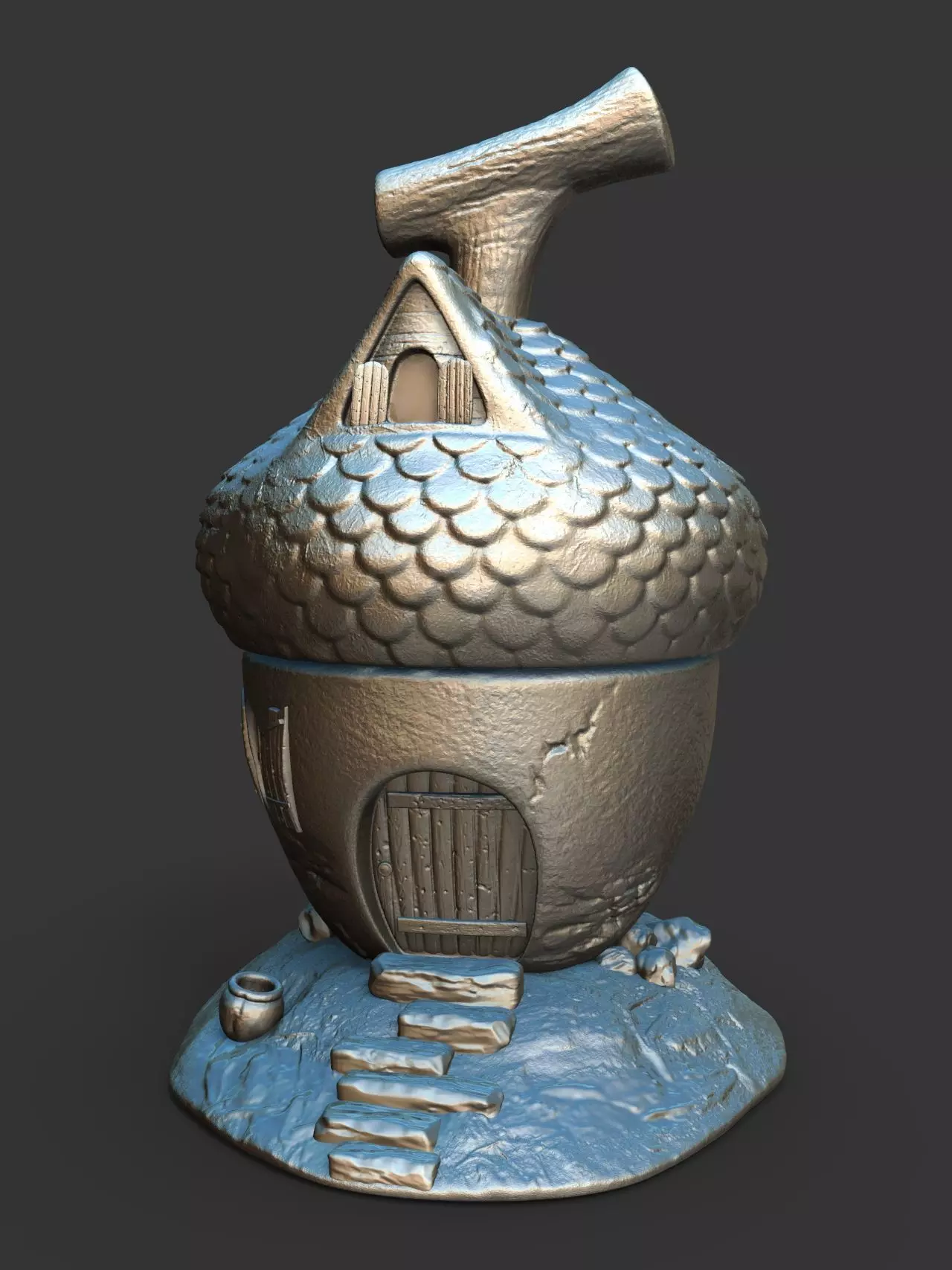 acorn cute forest house squirrels 3D print model_0