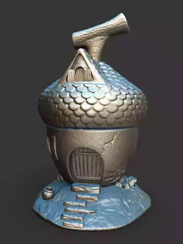 acorn cute forest house squirrels 3D print model