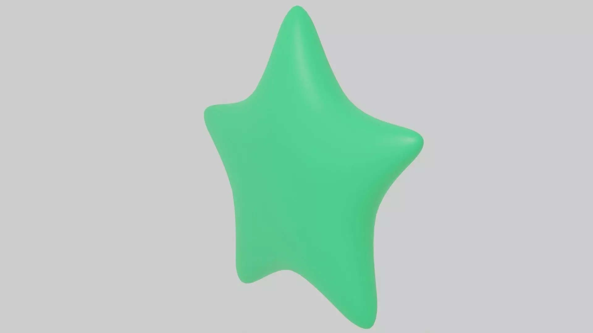 Cartoon star green Low-poly 3D model