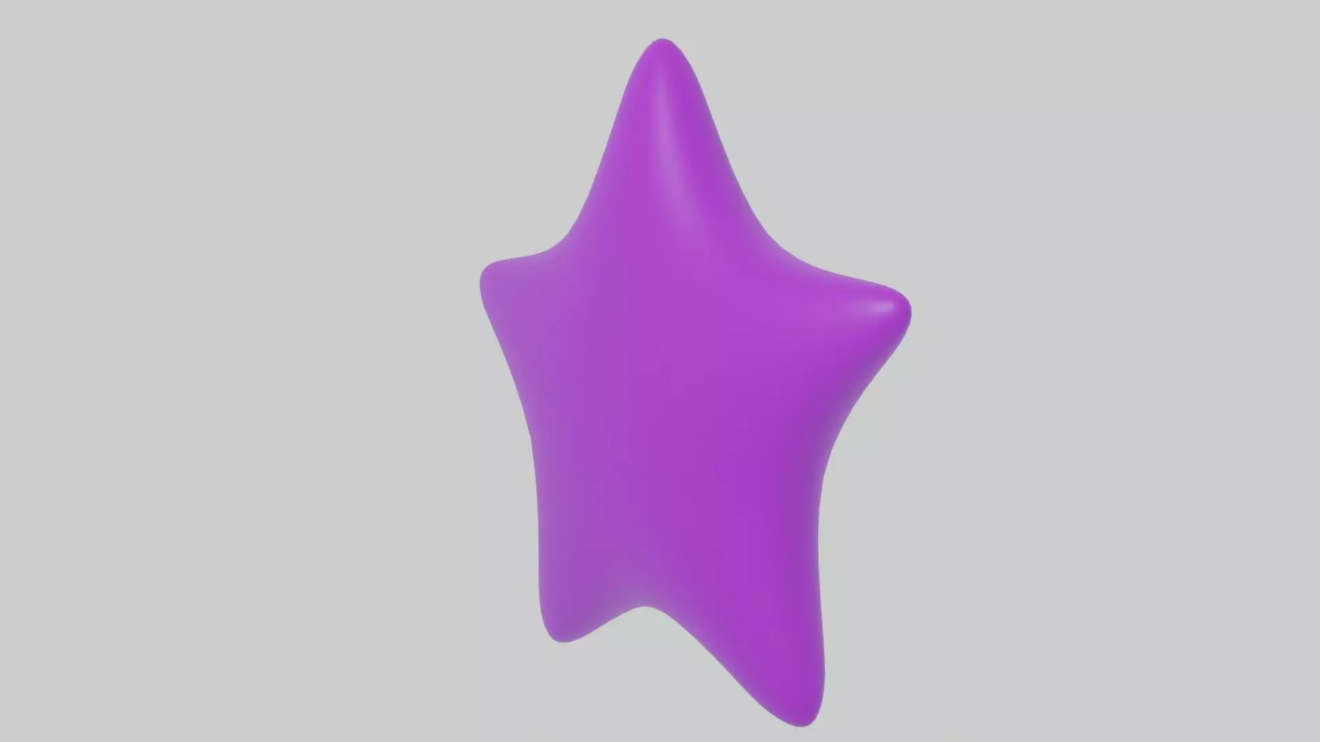 Cartoon star purple Low-poly 3D model