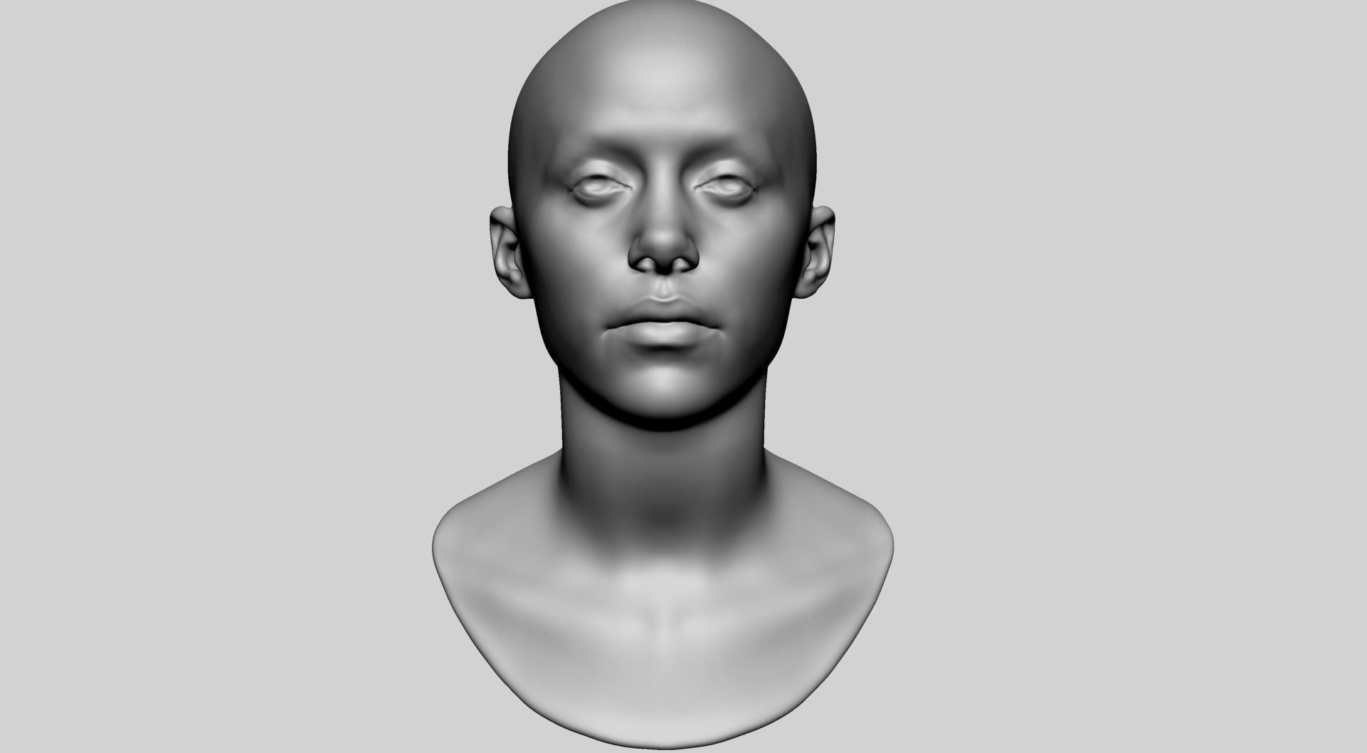 Base Female Head v8 3D model_2