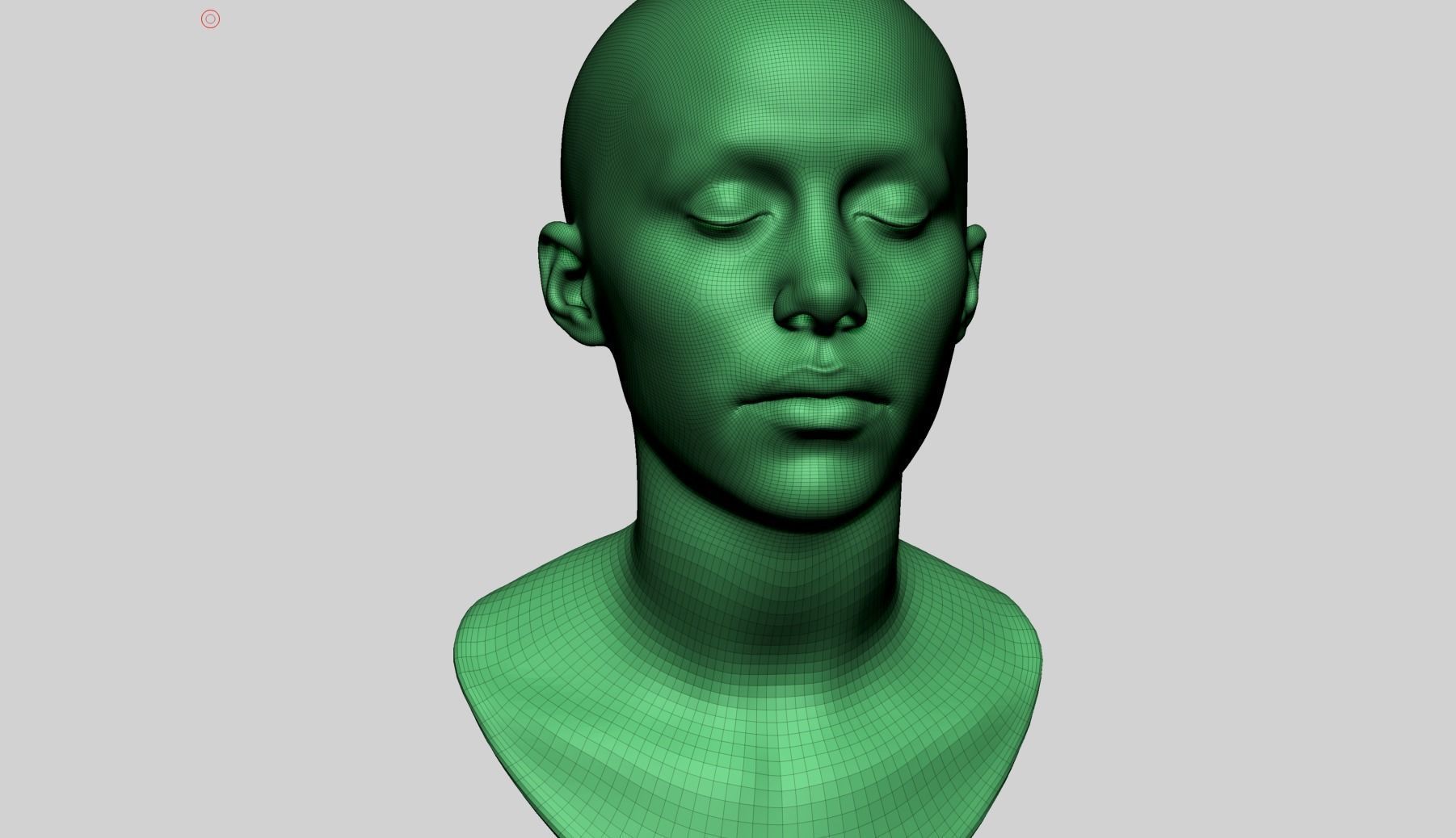 Base Female Head v8 3D model_11