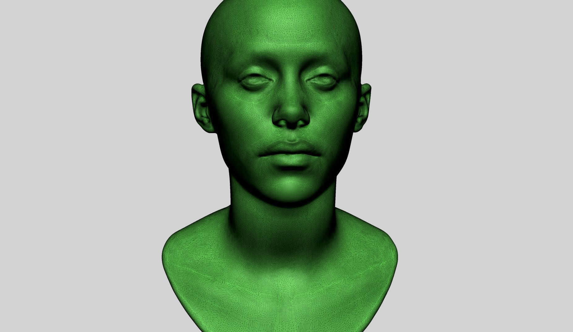 Base Female Head v8 3D model_14