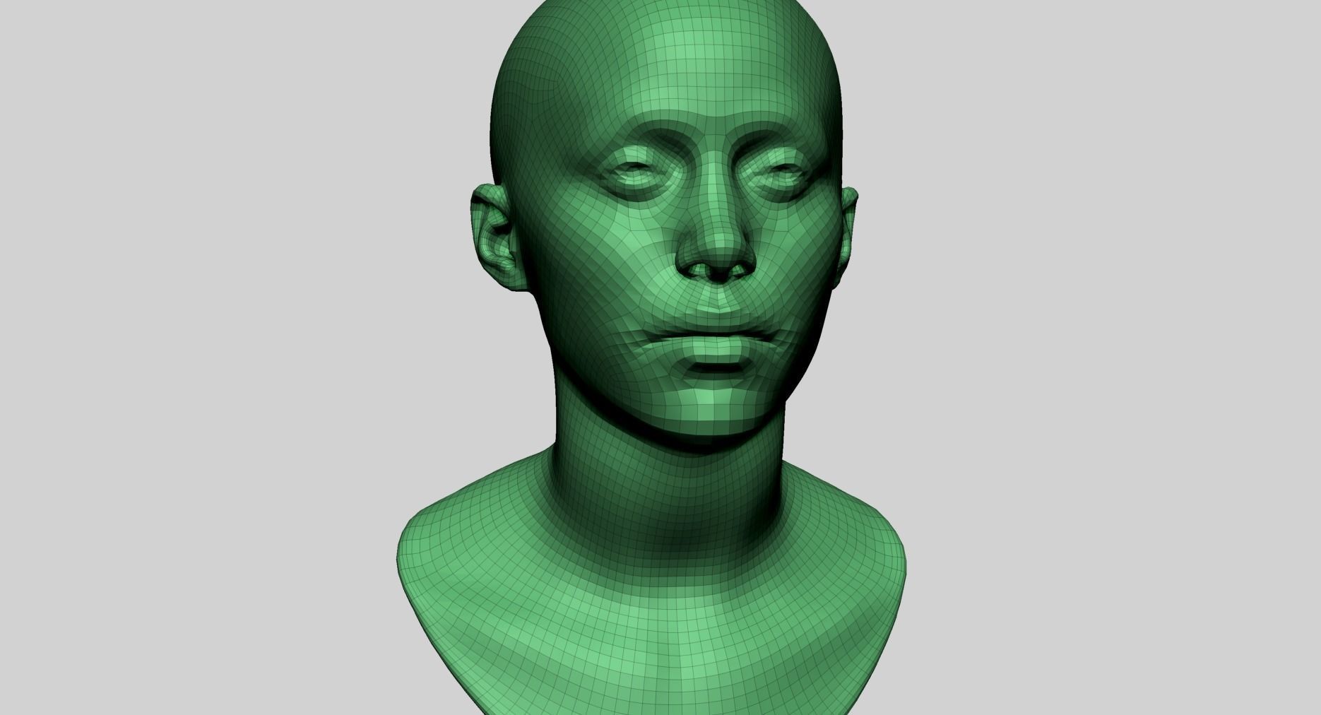 Base Female Head v8 3D model_12