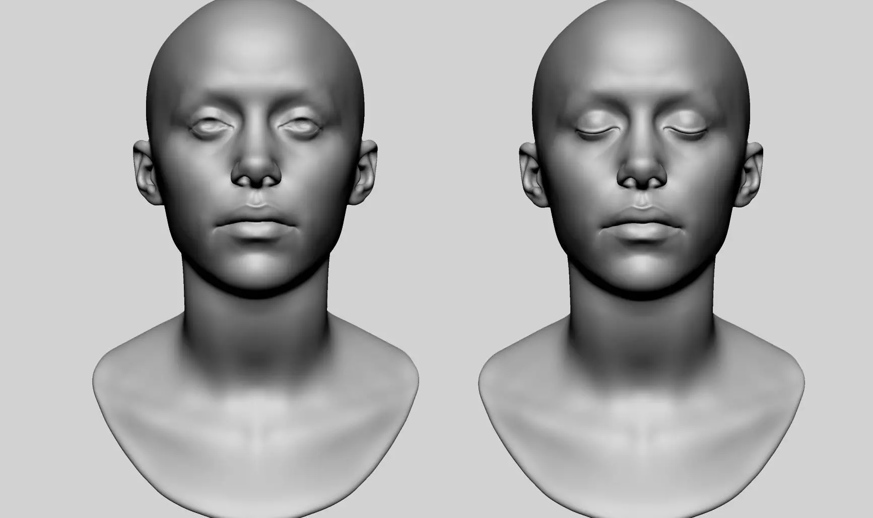 Base Female Head v8 3D model_0