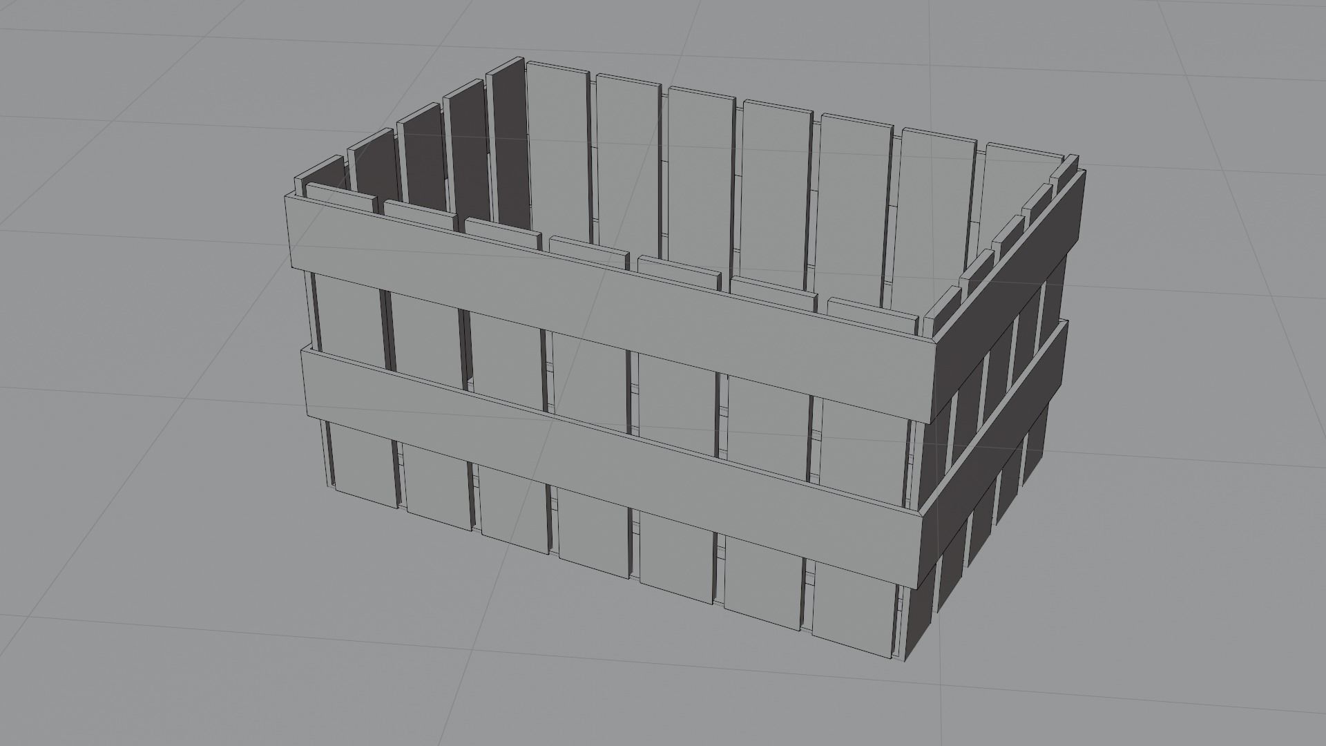  Set of 14 wooden boxes low poly game ready Free low-poly 3D model_9