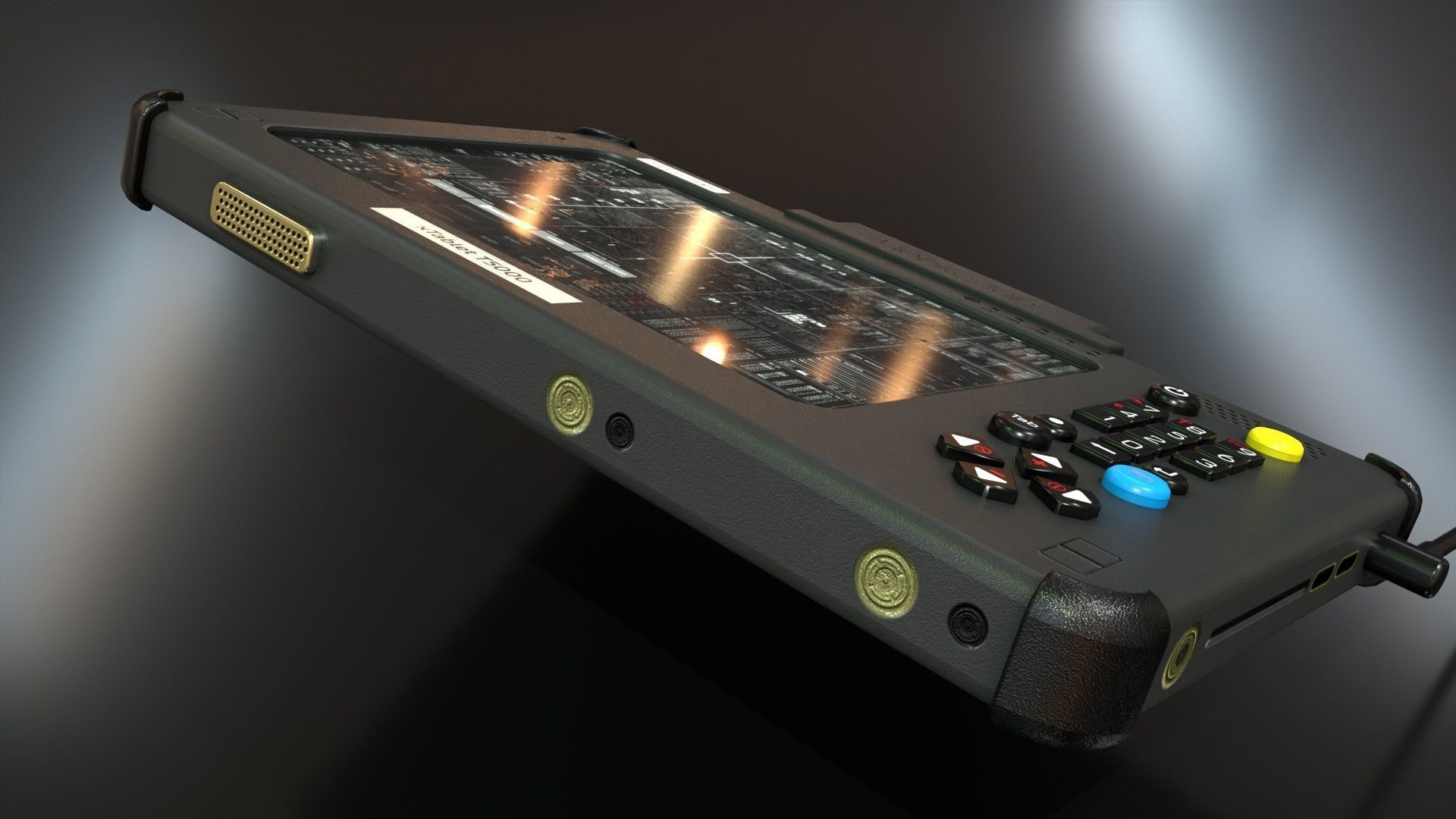 Military Tablet PC Console Low-poly 3D model_14