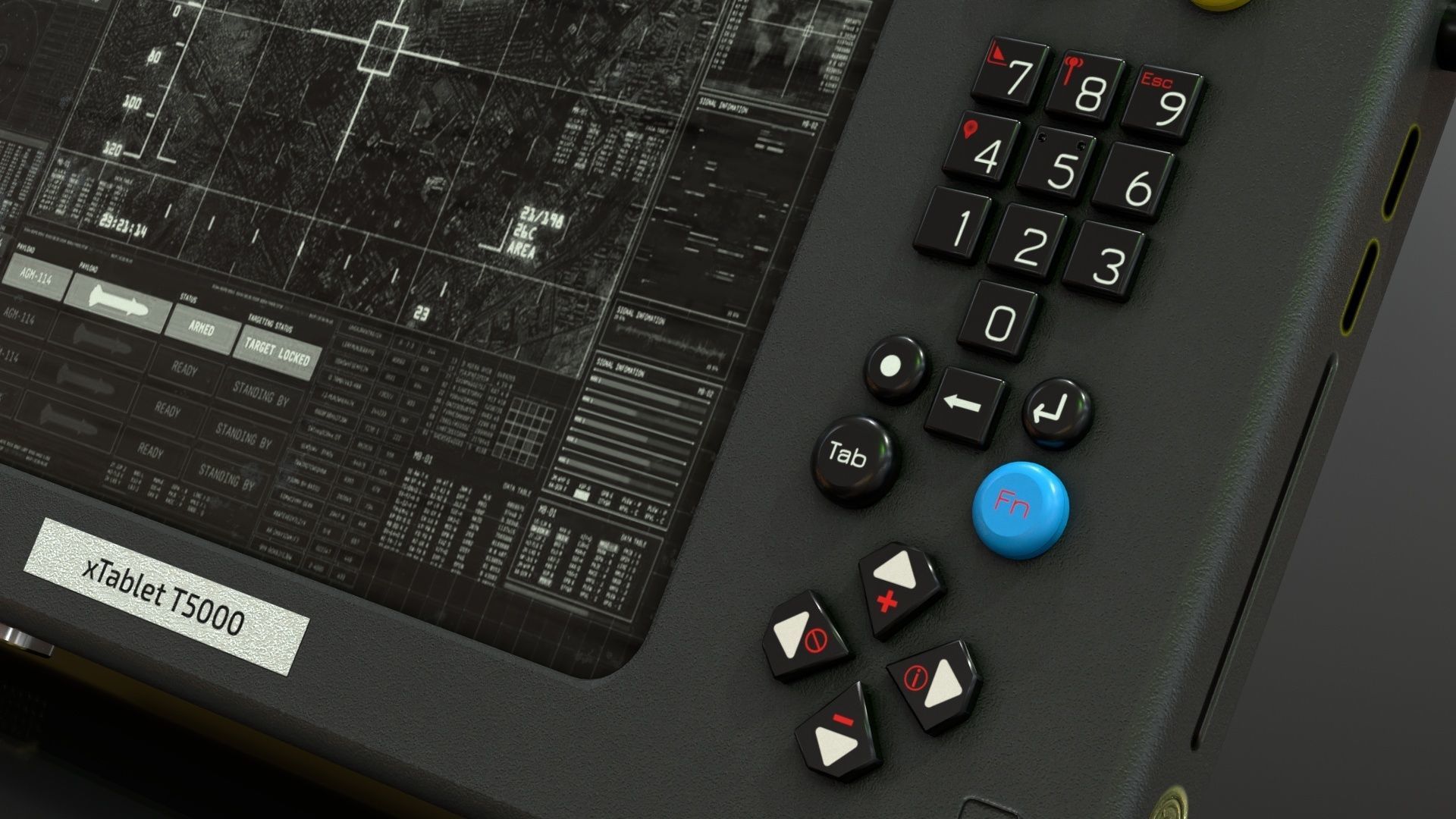 Military Tablet PC Console Low-poly 3D model_6