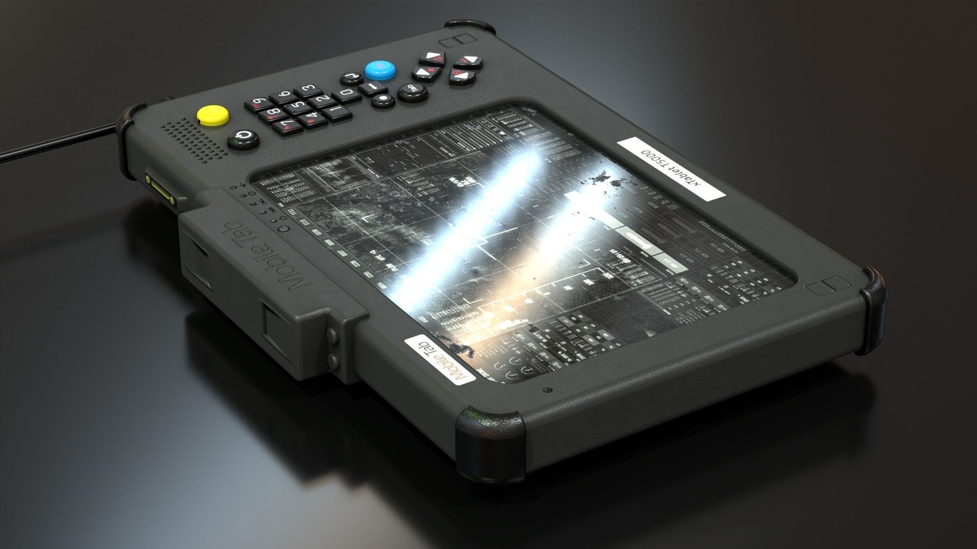 Military Tablet PC Console Low-poly 3D model_18