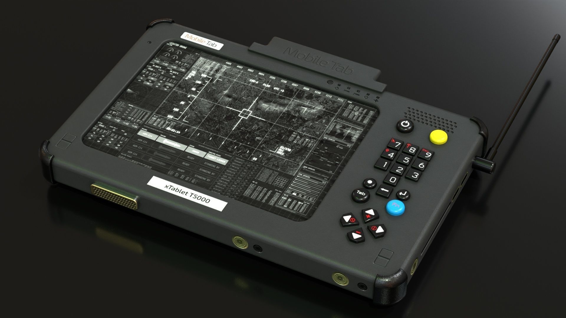 Military Tablet PC Console Low-poly 3D model_15