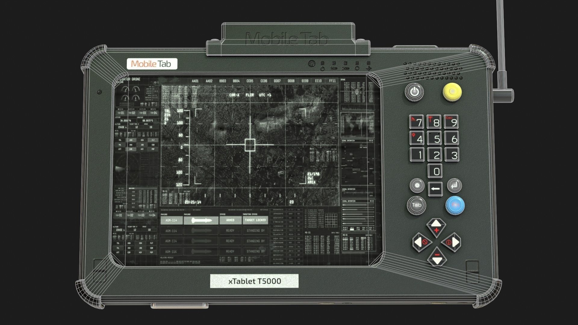 Military Tablet PC Console Low-poly 3D model_23