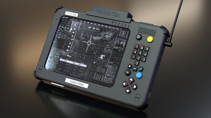 Military Tablet PC Console Low-poly 3D model
