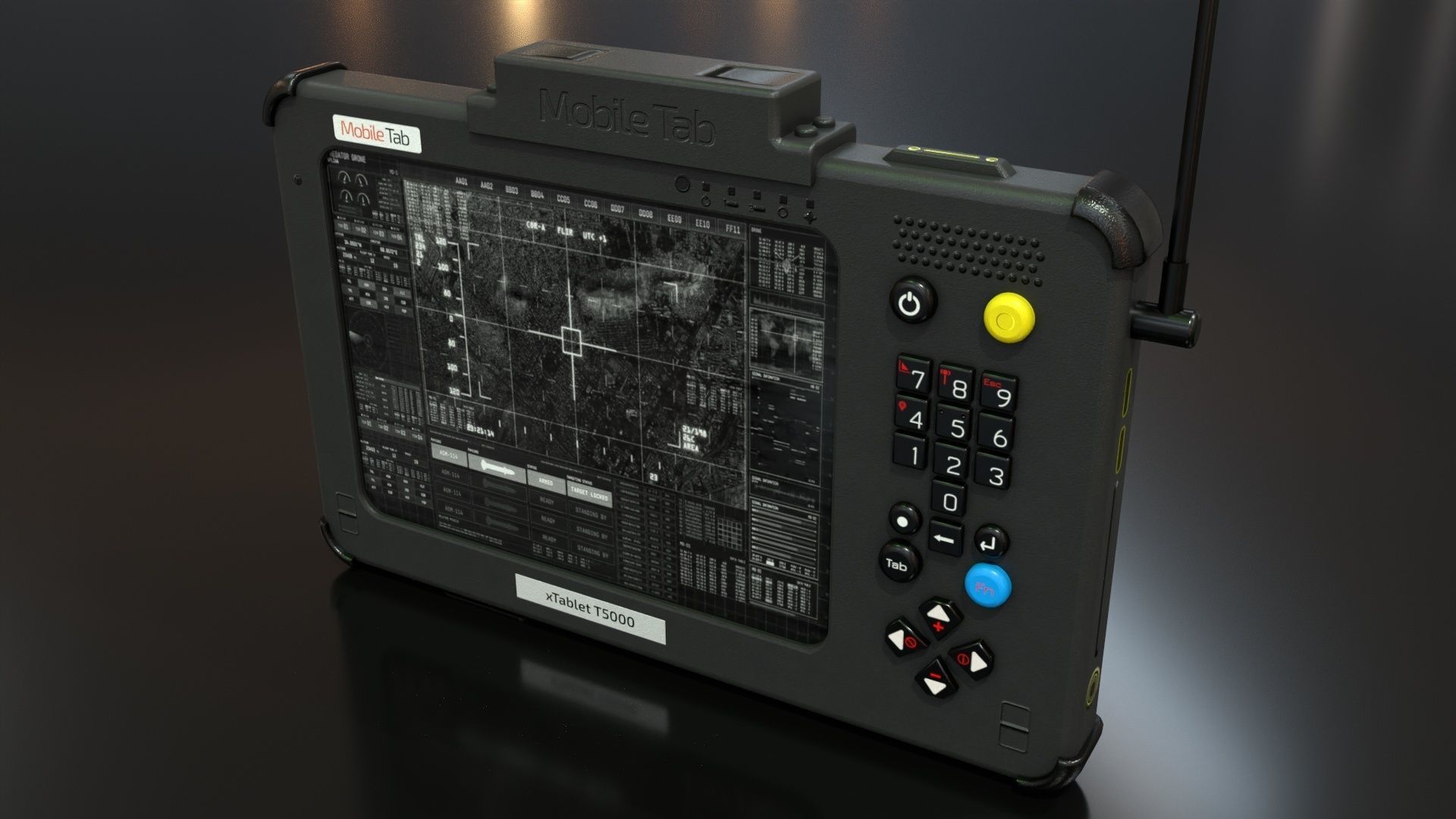 Military Tablet PC Console Low-poly 3D model_11