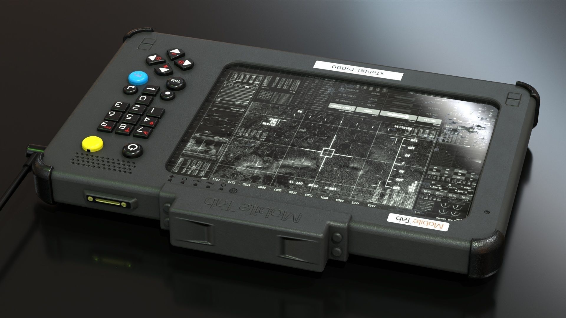 Military Tablet PC Console Low-poly 3D model_19