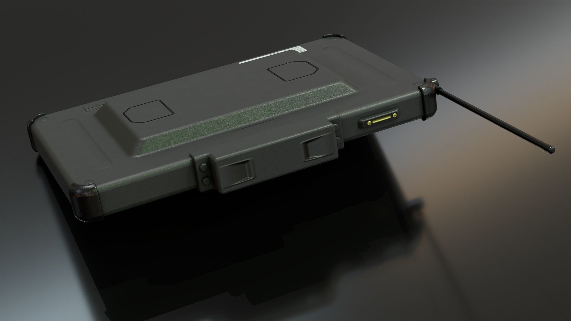 Military Tablet PC Console Low-poly 3D model_9