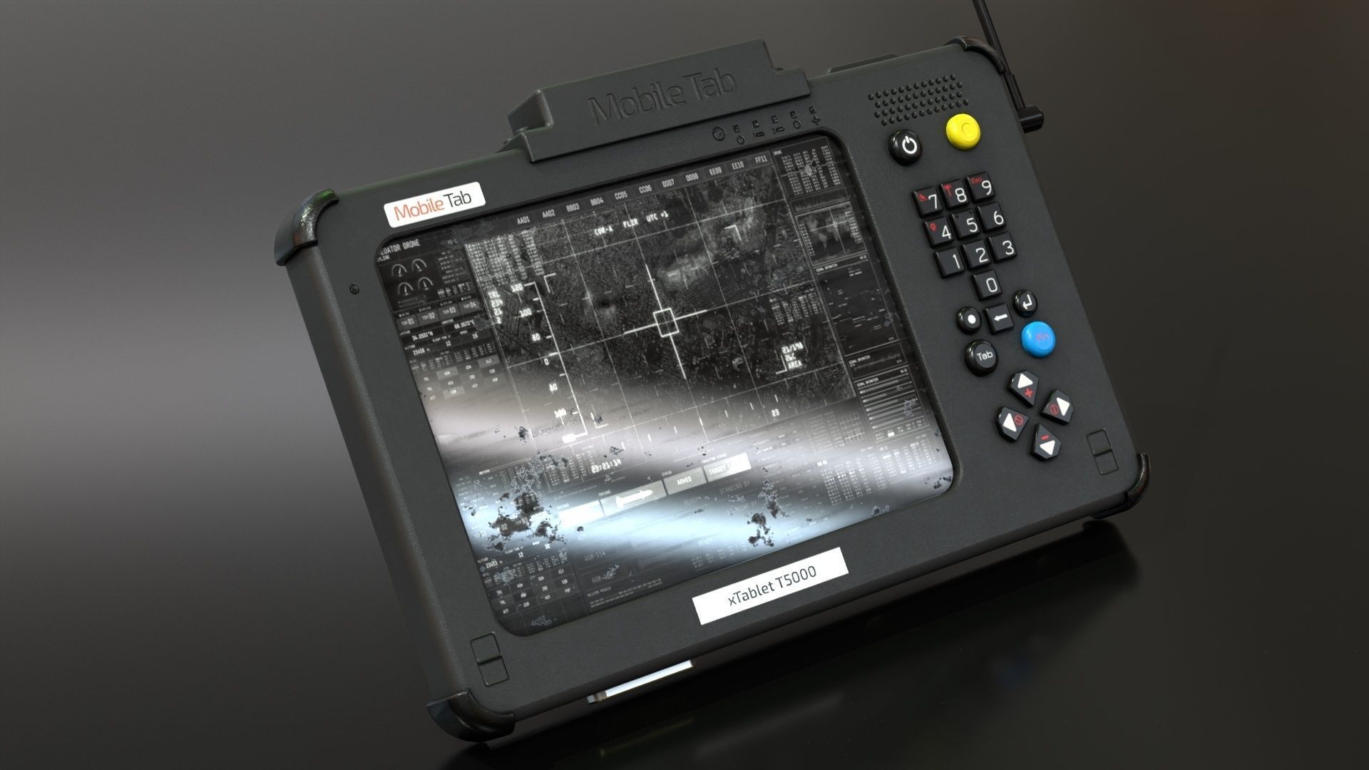 Military Tablet PC Console Low-poly 3D model_2