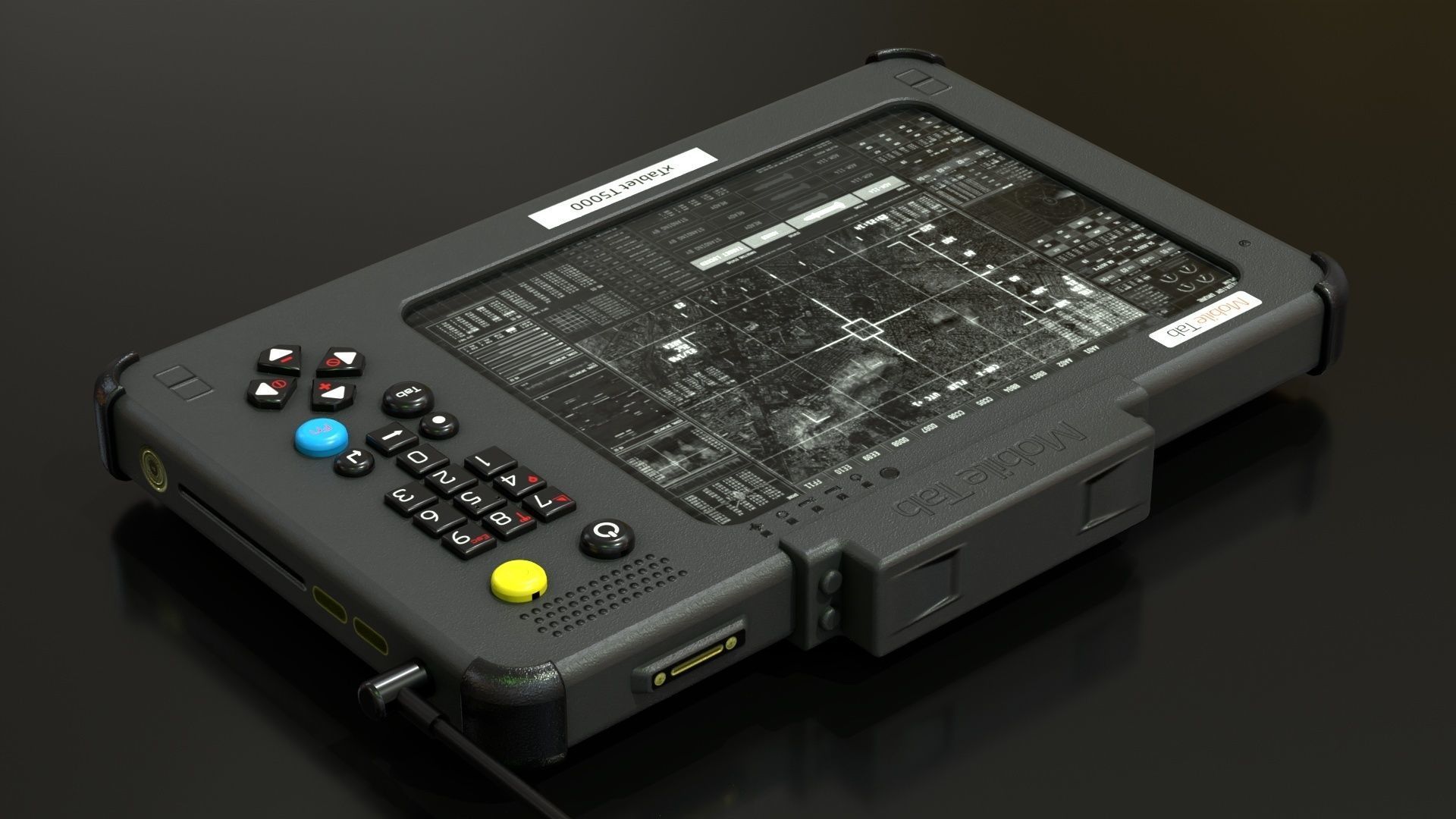 Military Tablet PC Console Low-poly 3D model_20