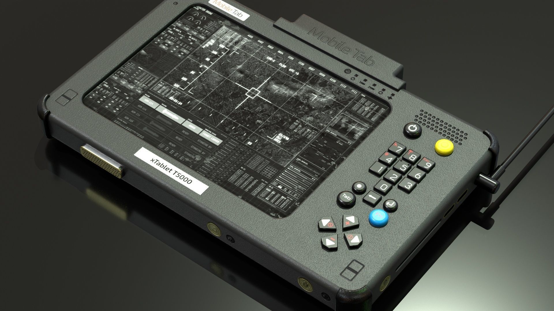 Military Tablet PC Console Low-poly 3D model_22
