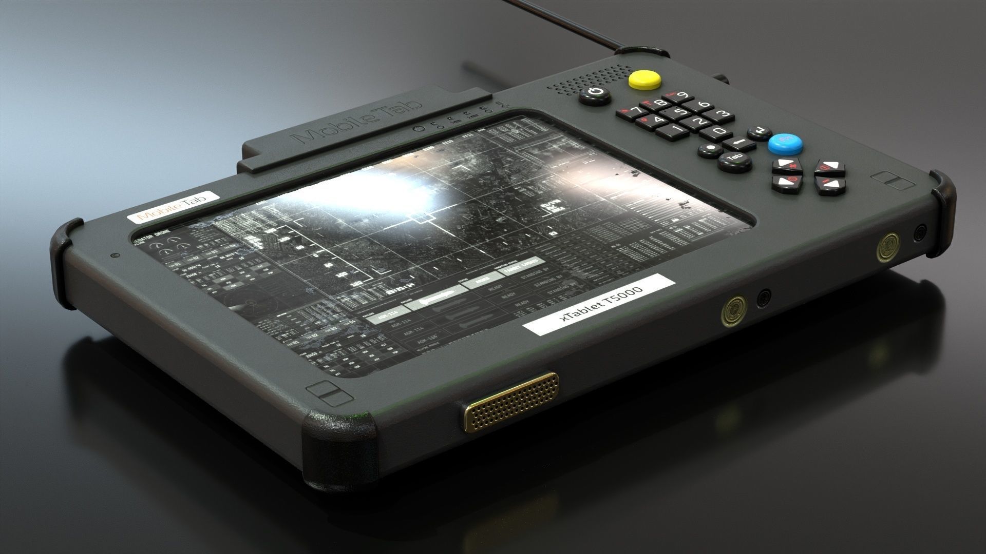 Military Tablet PC Console Low-poly 3D model_17
