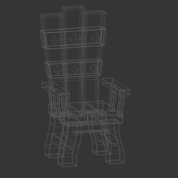 Low Poly Throne Model chair Low-poly 3D model_4