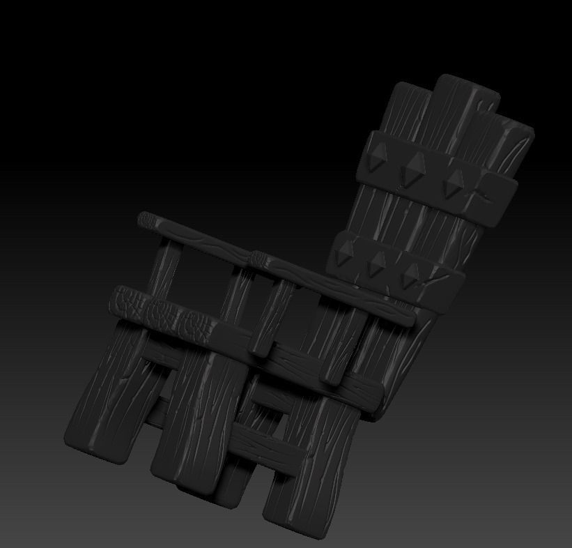 Low Poly Throne Model chair Low-poly 3D model_8