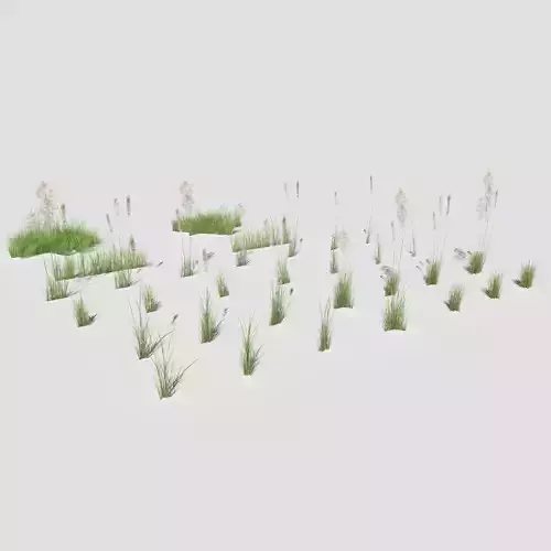 Low Poly Bent Grass Pack Low-poly 3D model