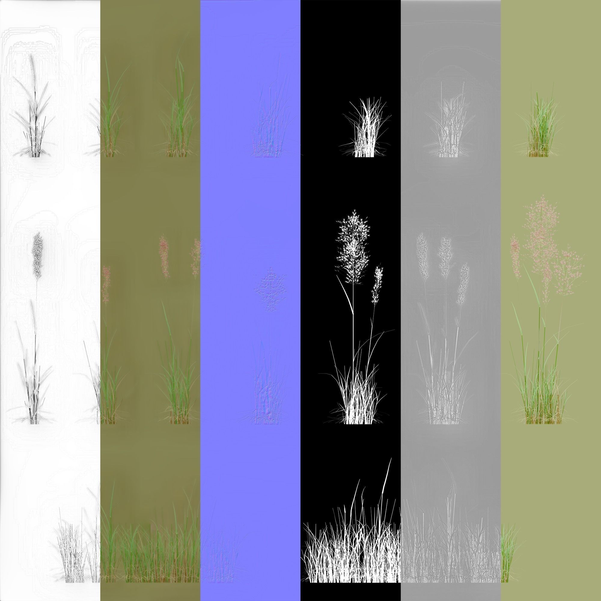 Low Poly Bent Grass Pack Low-poly 3D model_74