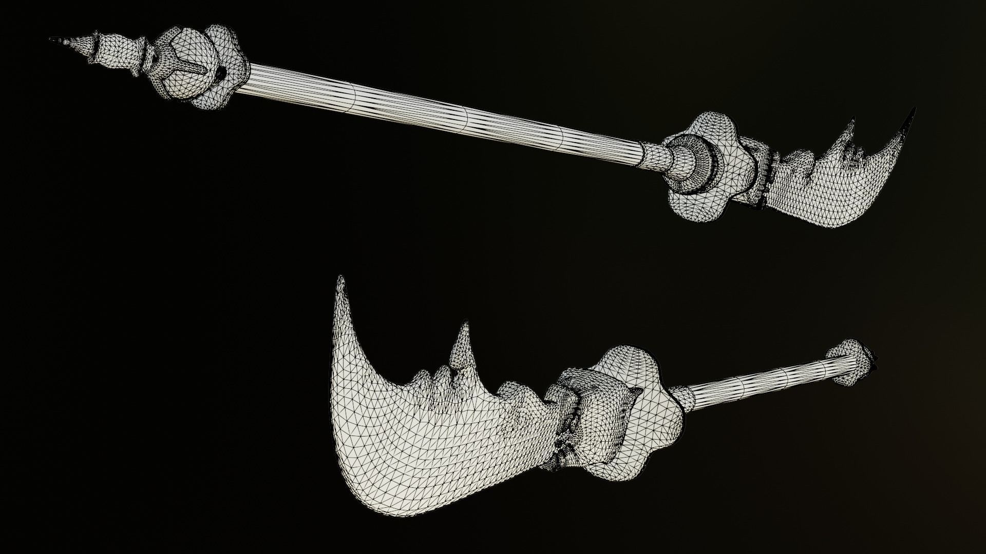 Glaive 3D model with PBR textures 3D model_8